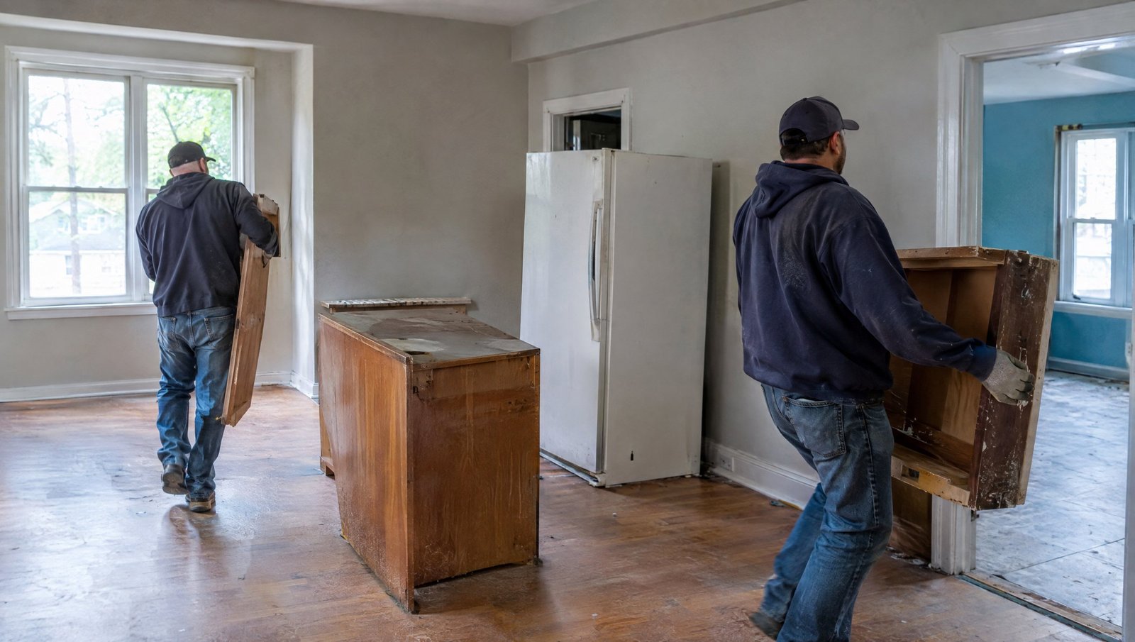 Residential property being emptied and prepared for renovation