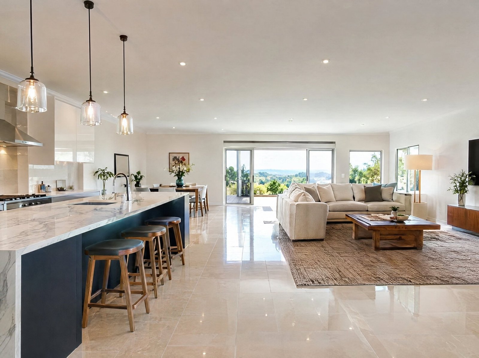 Bright, deep-cleaned home interior after renovation