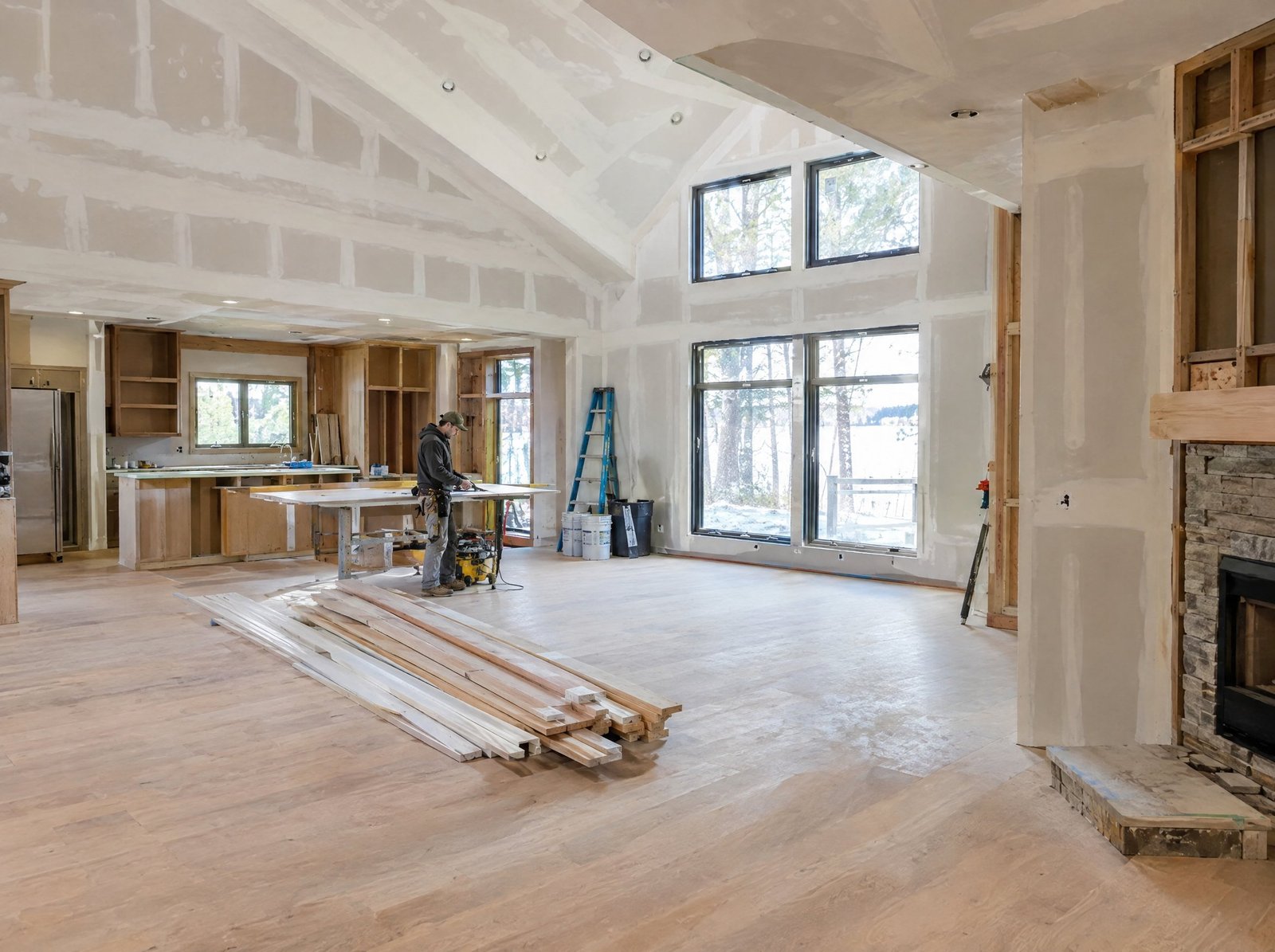 Minnesota home under renovation with framing, drywall and finish work
